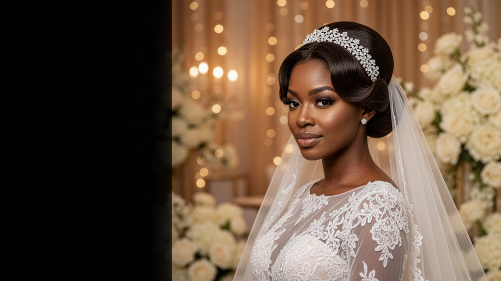 Elegant bridal hairstyle by Ice Diamond Collection